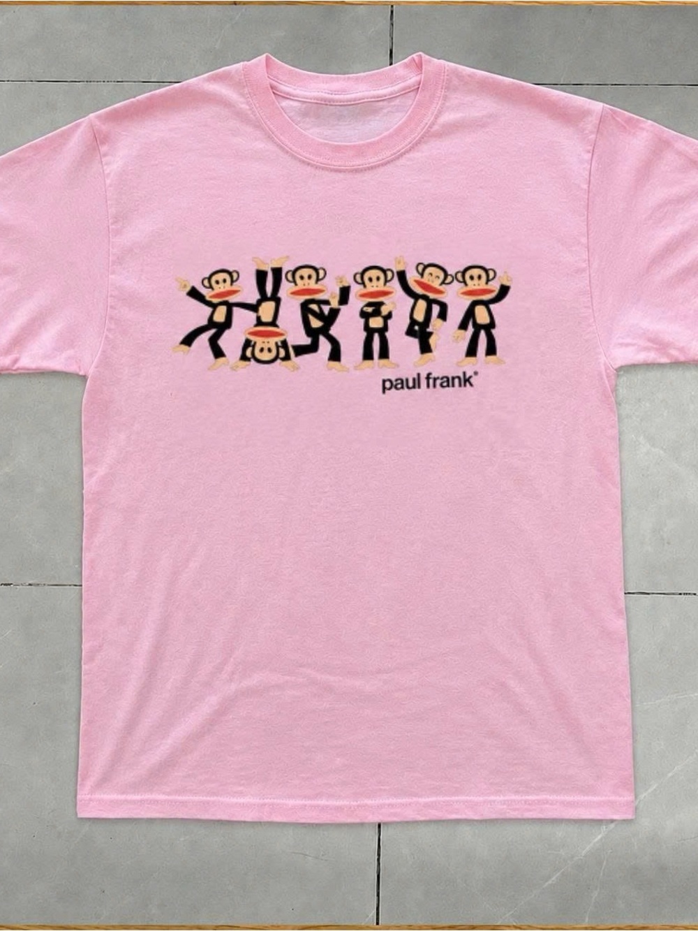 Pink Tee with Paul Frank Monkey Row Graphic